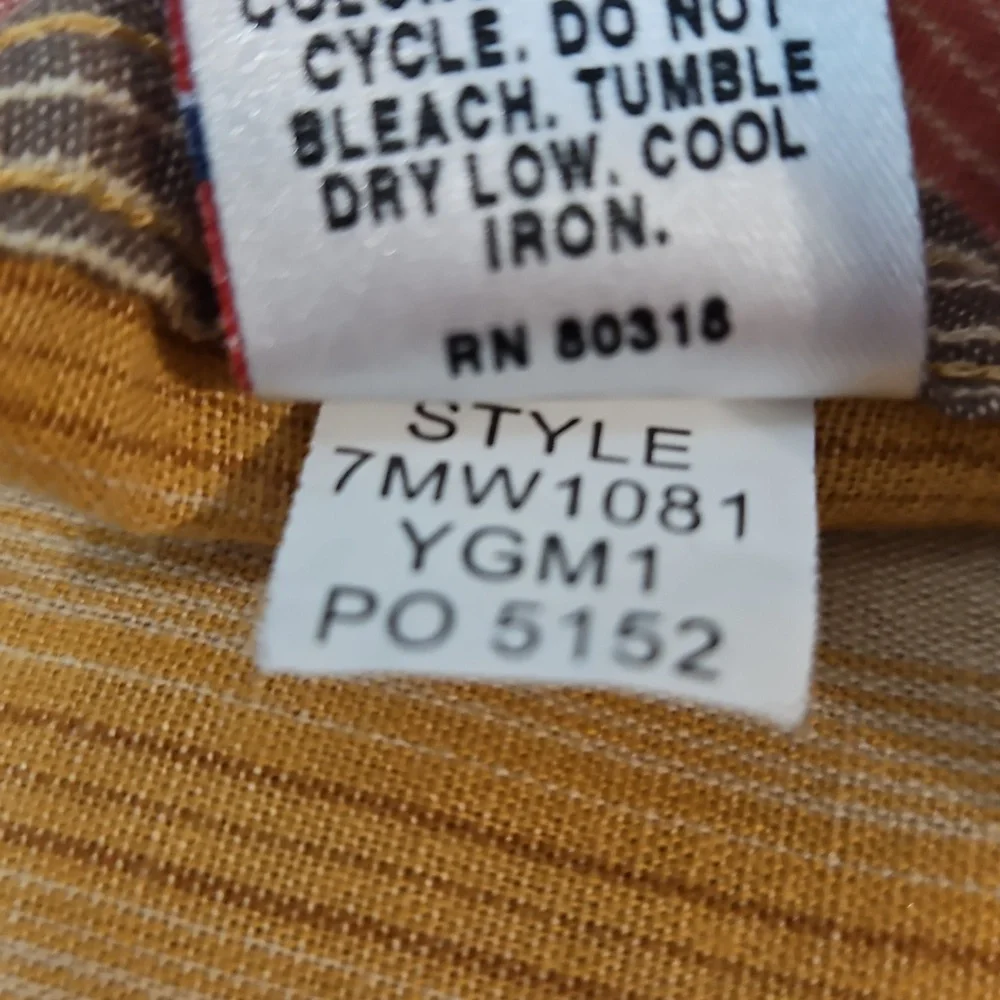 Lucky Brand Short Sleeve Button Up Shirt Linen Blend StripesMen's Large - Picture 6 of 15